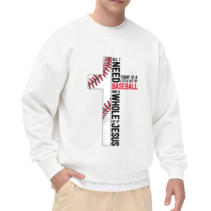 Baseball Cross Jesus Faith Sport Crewneck Sweatshirt