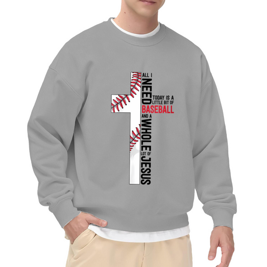 Baseball Cross Jesus Faith Sport Crewneck Sweatshirt