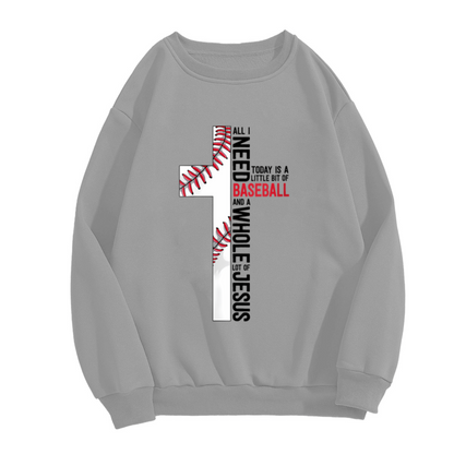 Baseball Cross Jesus Faith Sport Crewneck Sweatshirt