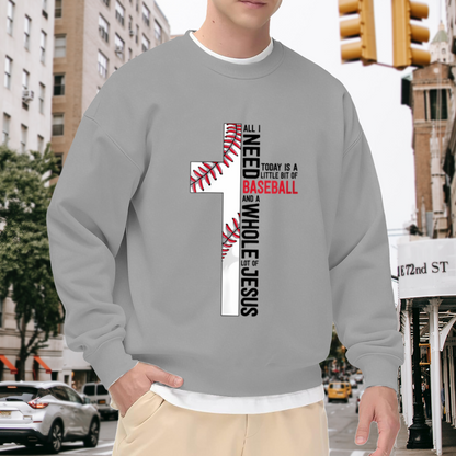 Baseball Cross Jesus Faith Sport Crewneck Sweatshirt