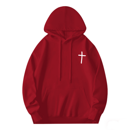 Simple White Cross Faith Minimalist Hoodie