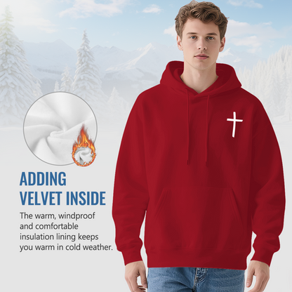 Simple White Cross Faith Minimalist Hoodie
