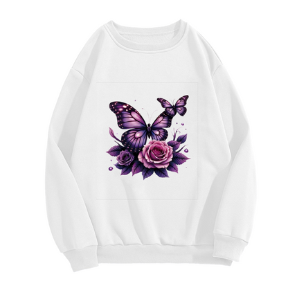 Fantasy Floral Butterfly Stylish Crewneck Sweatshirt