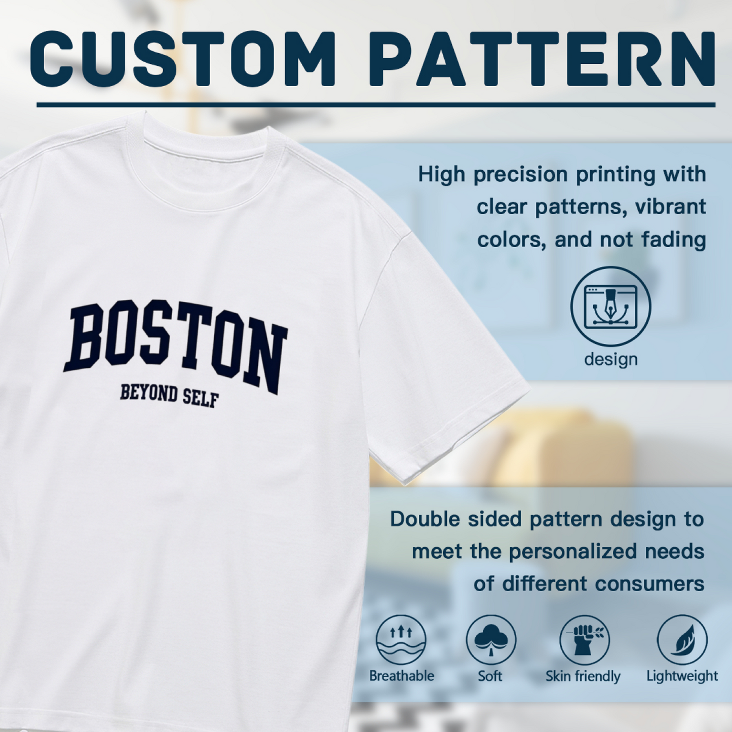 Boston Beyond Self Vintage Varsity Letter City Pride Casual Tee