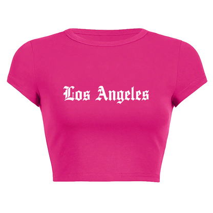 Cute Leopard Bow Bear Hot Pink Sweet Crop Top
