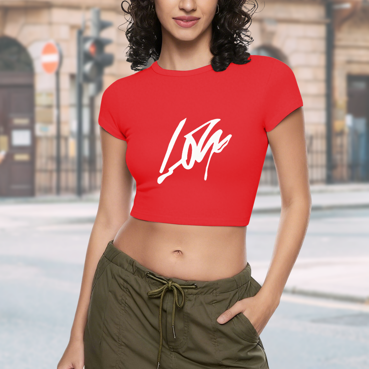 German Sarcasm L?CHLE Black Statement Crop Tee