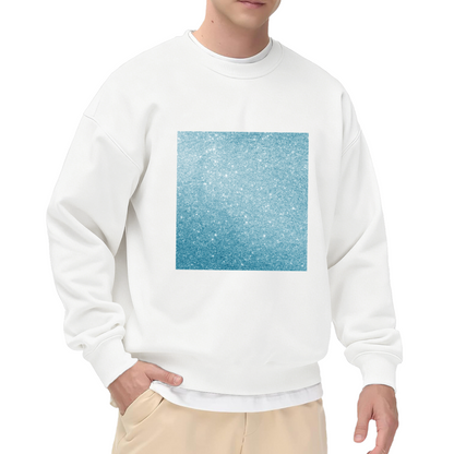 Sky Blue Shimmer Glitter Minimal Crewneck Sweatshirt