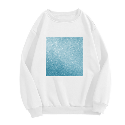 Sky Blue Shimmer Glitter Minimal Crewneck Sweatshirt
