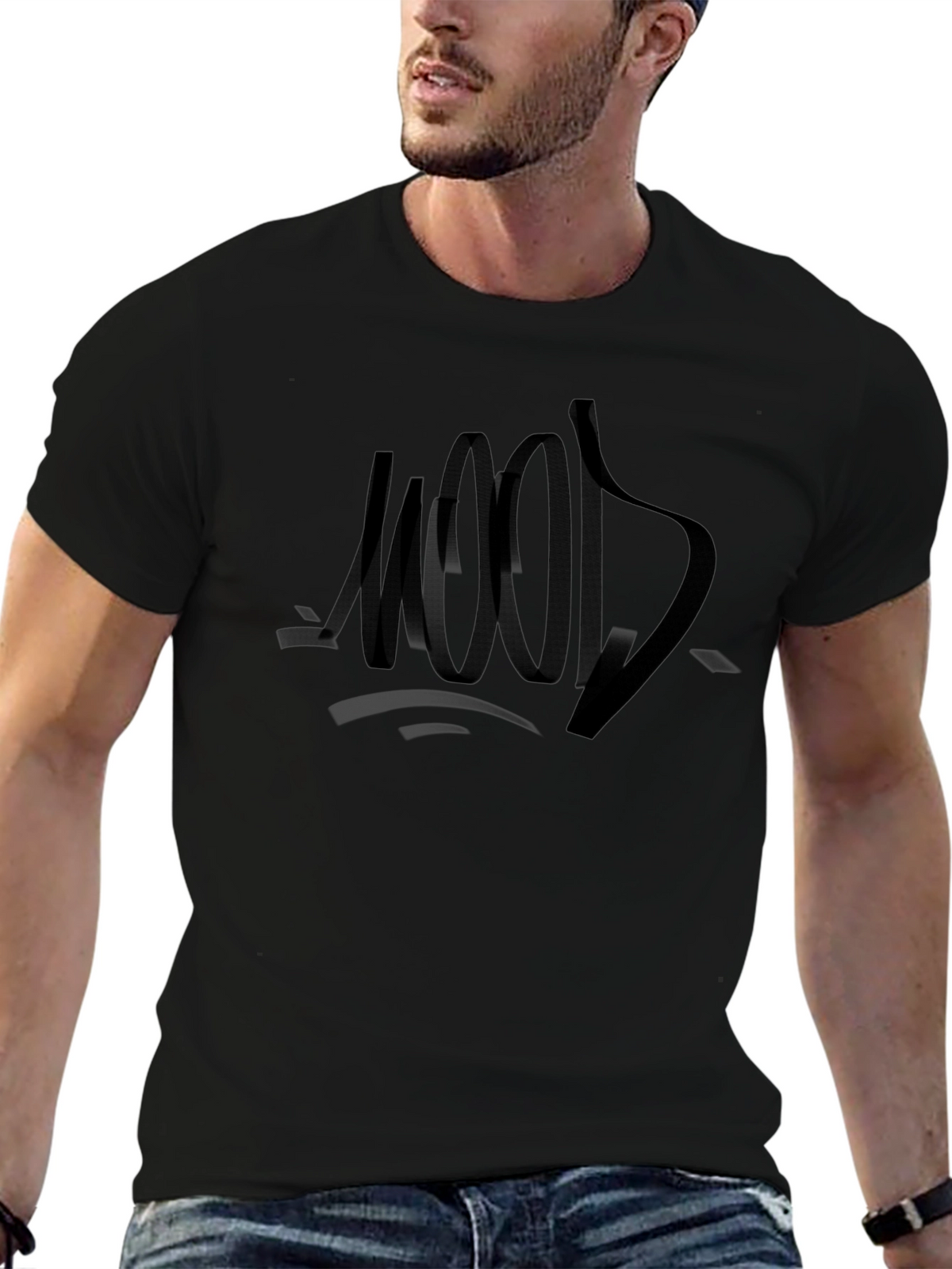 Mood Graphic Tee - Black Crew Neck T-Shirt