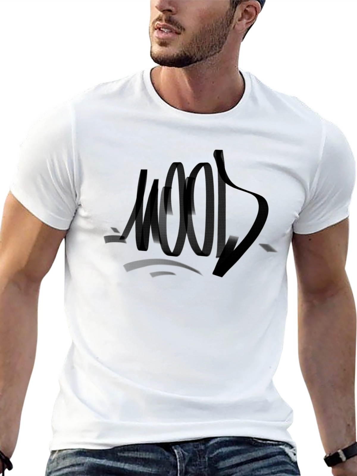 Mood Graphic Tee - Black Crew Neck T-Shirt
