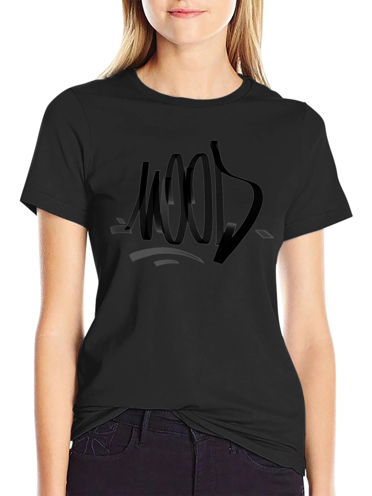 Mood Graphic Tee - Black Crew Neck T-Shirt