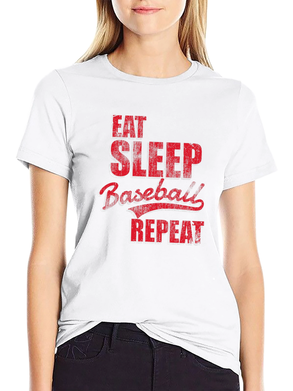 Eat Sleep Baseball Repeat Graphic Tee