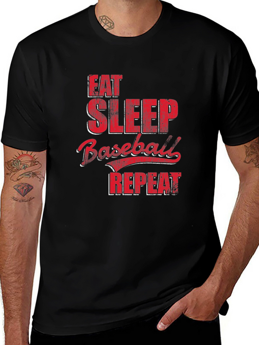 Eat Sleep Baseball Repeat Graphic Tee