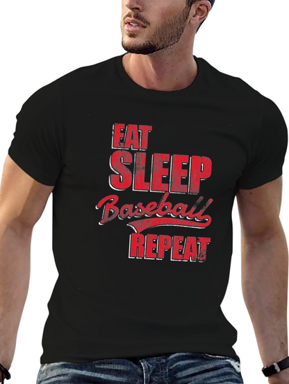 Eat Sleep Baseball Repeat Graphic Tee
