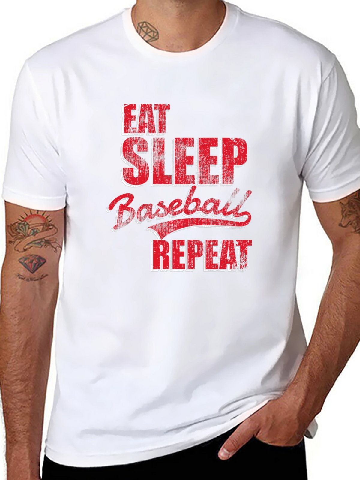 Eat Sleep Baseball Repeat Graphic Tee