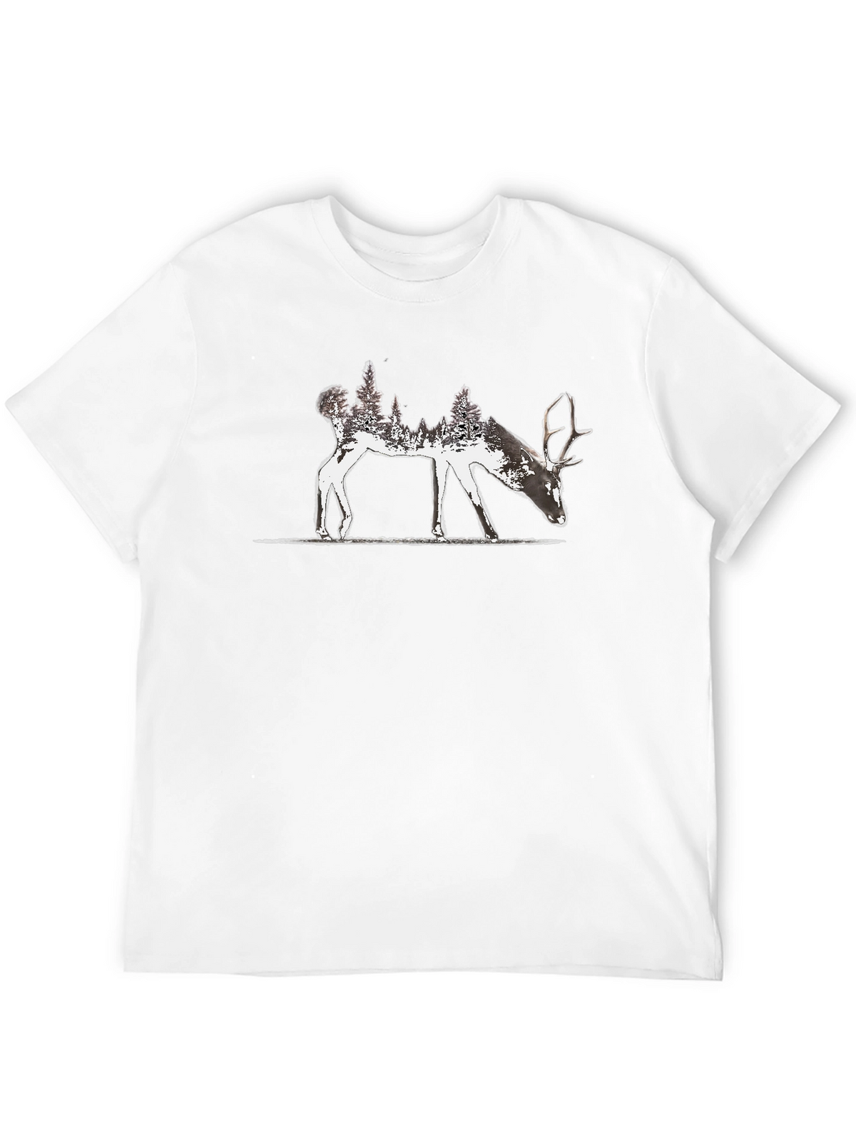 Nature Deer Graphic Tee - Mens Black T-Shirt