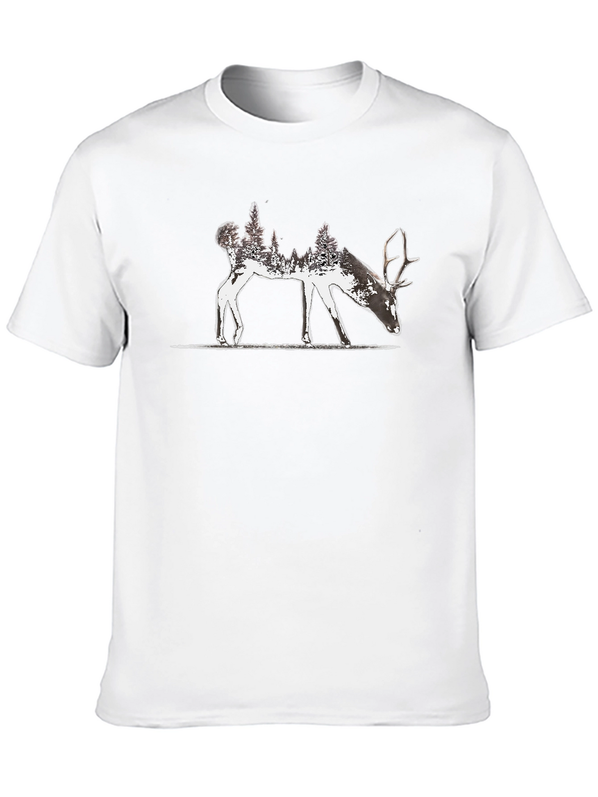 Nature Deer Graphic Tee - Mens Black T-Shirt