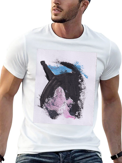 Abstract Graphic Print Black Casual T-Shirt