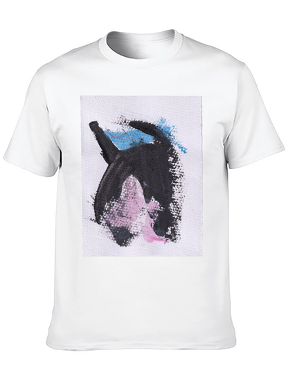 Abstract Graphic Print Black Casual T-Shirt