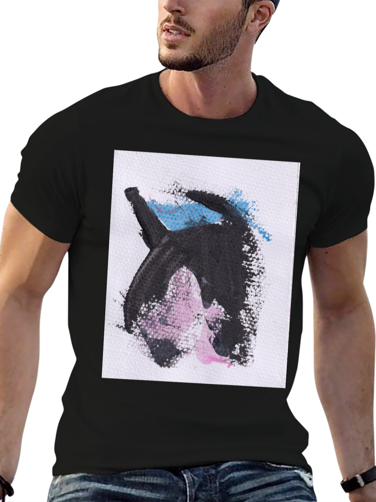 Abstract Graphic Print Black Casual T-Shirt