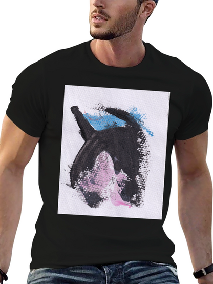 Abstract Graphic Print Black Casual T-Shirt