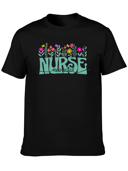 Neonatal Nurse T-Shirt - Floral Design