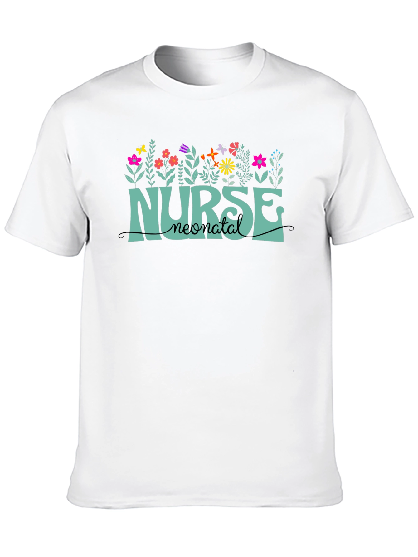 Neonatal Nurse T-Shirt - Floral Design
