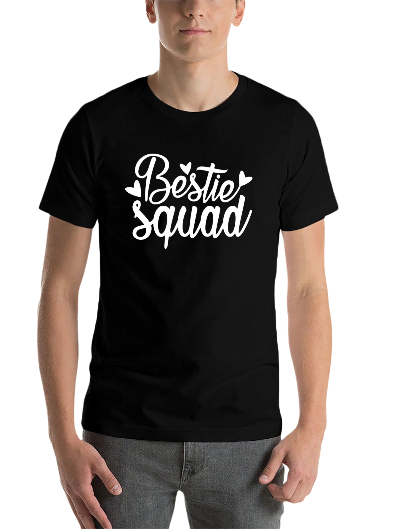Bestie Squad Black Crew Neck T-Shirt