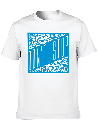 Dont Stop Black T-Shirt with Blue Graphic Design