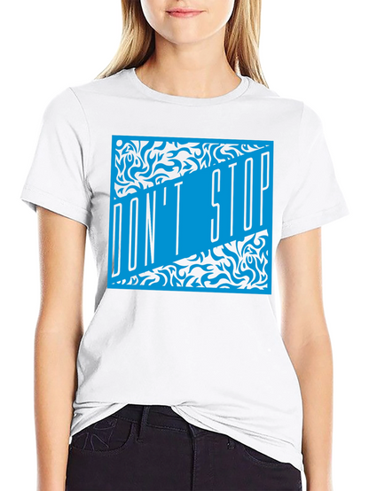 Dont Stop Black T-Shirt with Blue Graphic Design