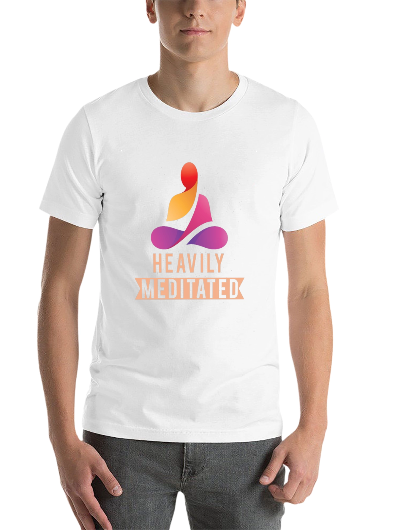 Heavily Meditated Black T-Shirt - Zen Vibes