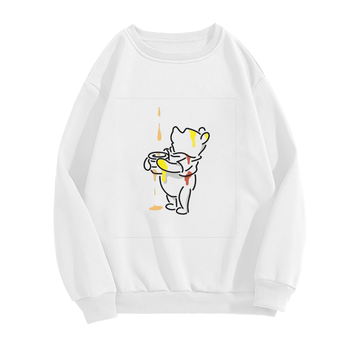 Cute Pooh Bear Honey Drip Cartoon Crewneck Sweatshirt