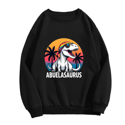 Funky Abuelasaurus Dinosaur Tropical Vibe Crewneck Sweatshirt