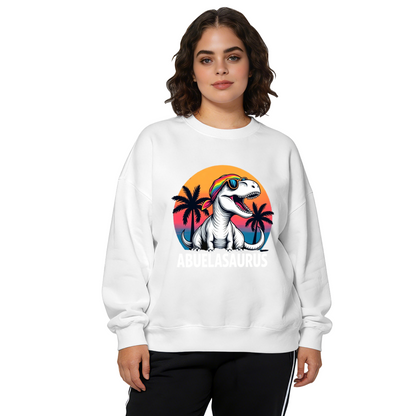 Funky Abuelasaurus Dinosaur Tropical Vibe Crewneck Sweatshirt
