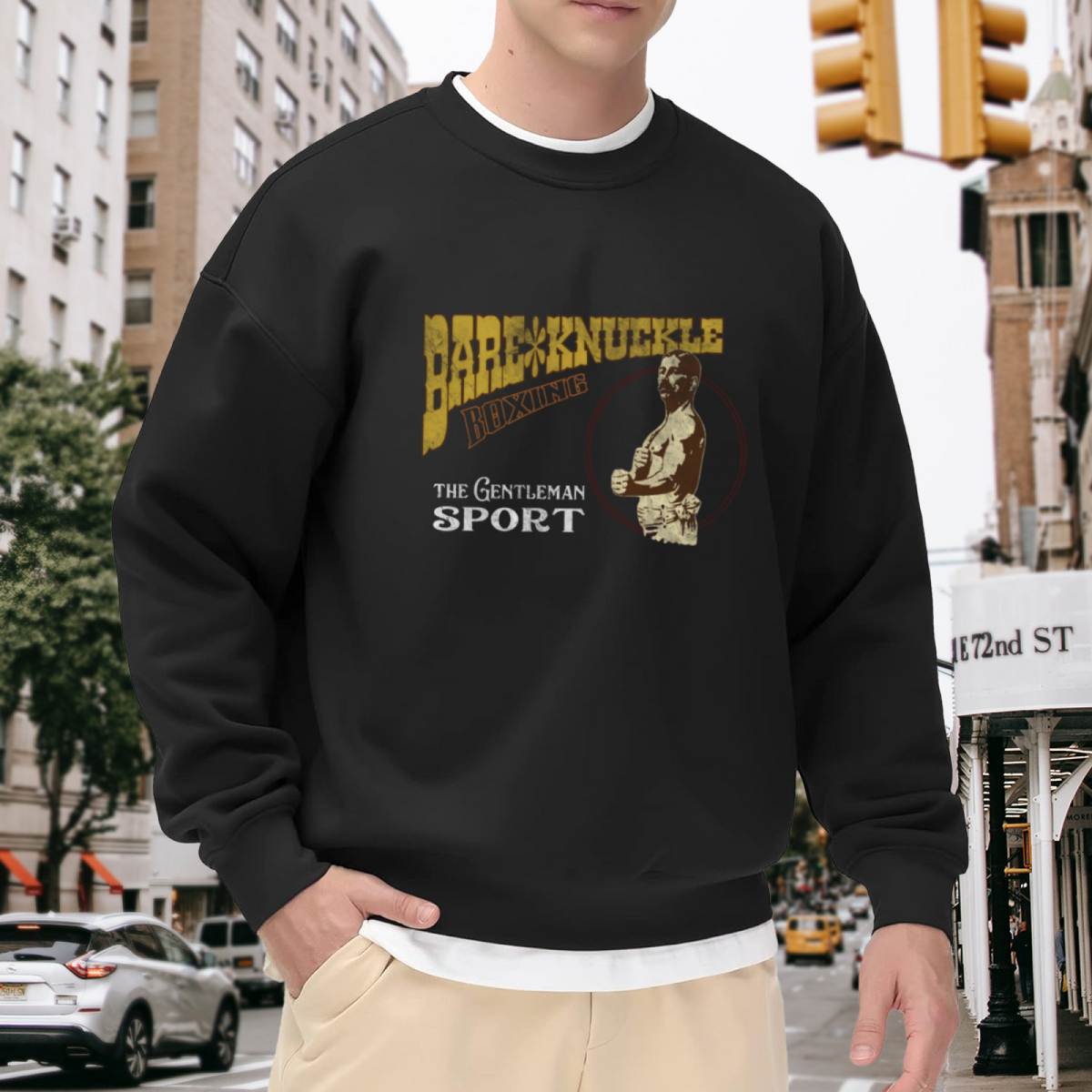 Vintage Bare?Knuckle Boxing The Gentleman Sport Crewneck Sweatshirt