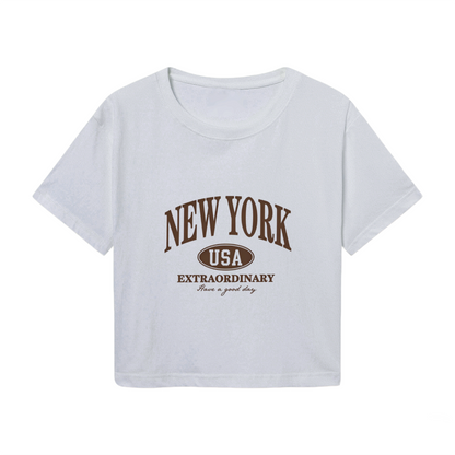 Retro New York USA Extraordinary Y2K Crop Top