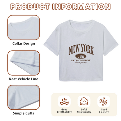 Retro New York USA Extraordinary Y2K Crop Top