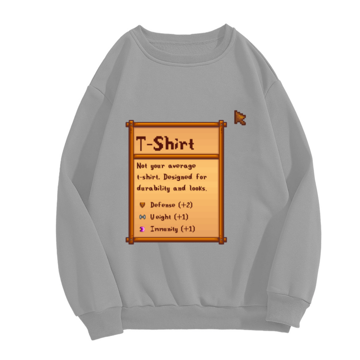 Stardew Valley Game Item Stats Box Funny Gamer Crewneck Sweatshirt