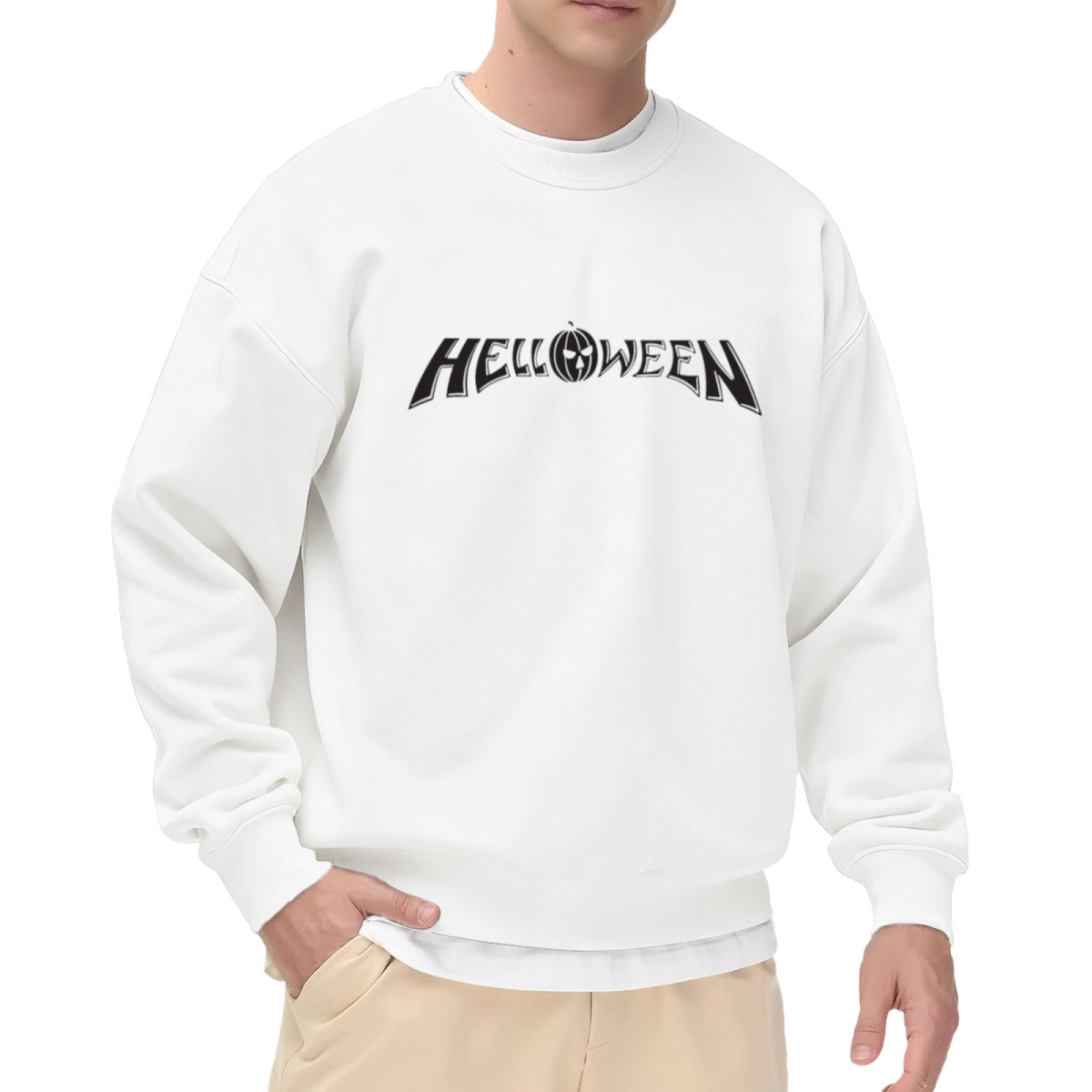 Helloween Power Metal Band Pumpkin Logo Graphic Crewneck Sweatshirt