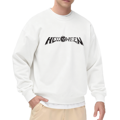 Helloween Power Metal Band Pumpkin Logo Graphic Crewneck Sweatshirt