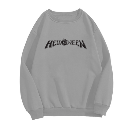 Helloween Power Metal Band Pumpkin Logo Graphic Crewneck Sweatshirt