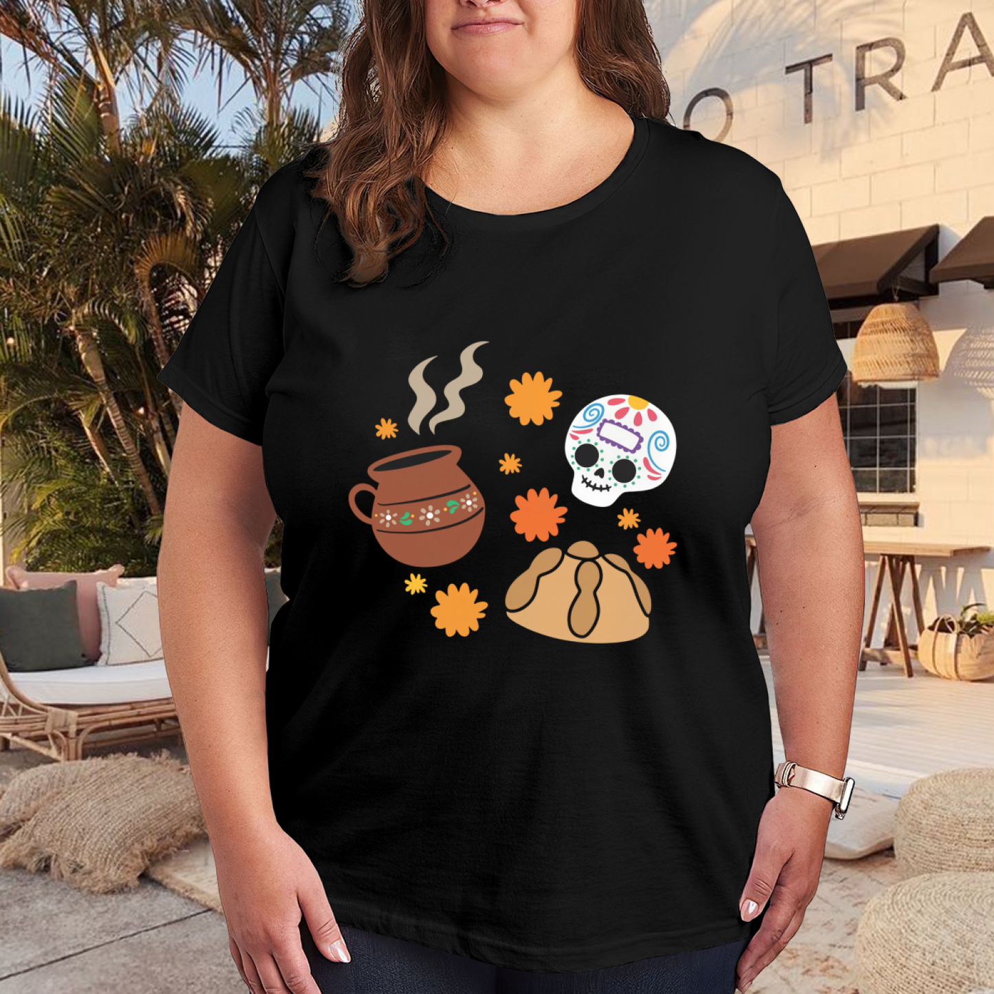 D¨ªa De Los Muertos Sugar Skull Mexican Folk Tee