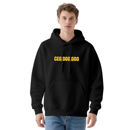 Bold CEO 000000 Gold Text Navy Hoodie, Comfort Daily Wear For Men