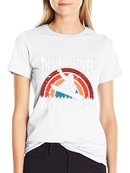 This Kid Loves Snowboarding T-Shirt - Black