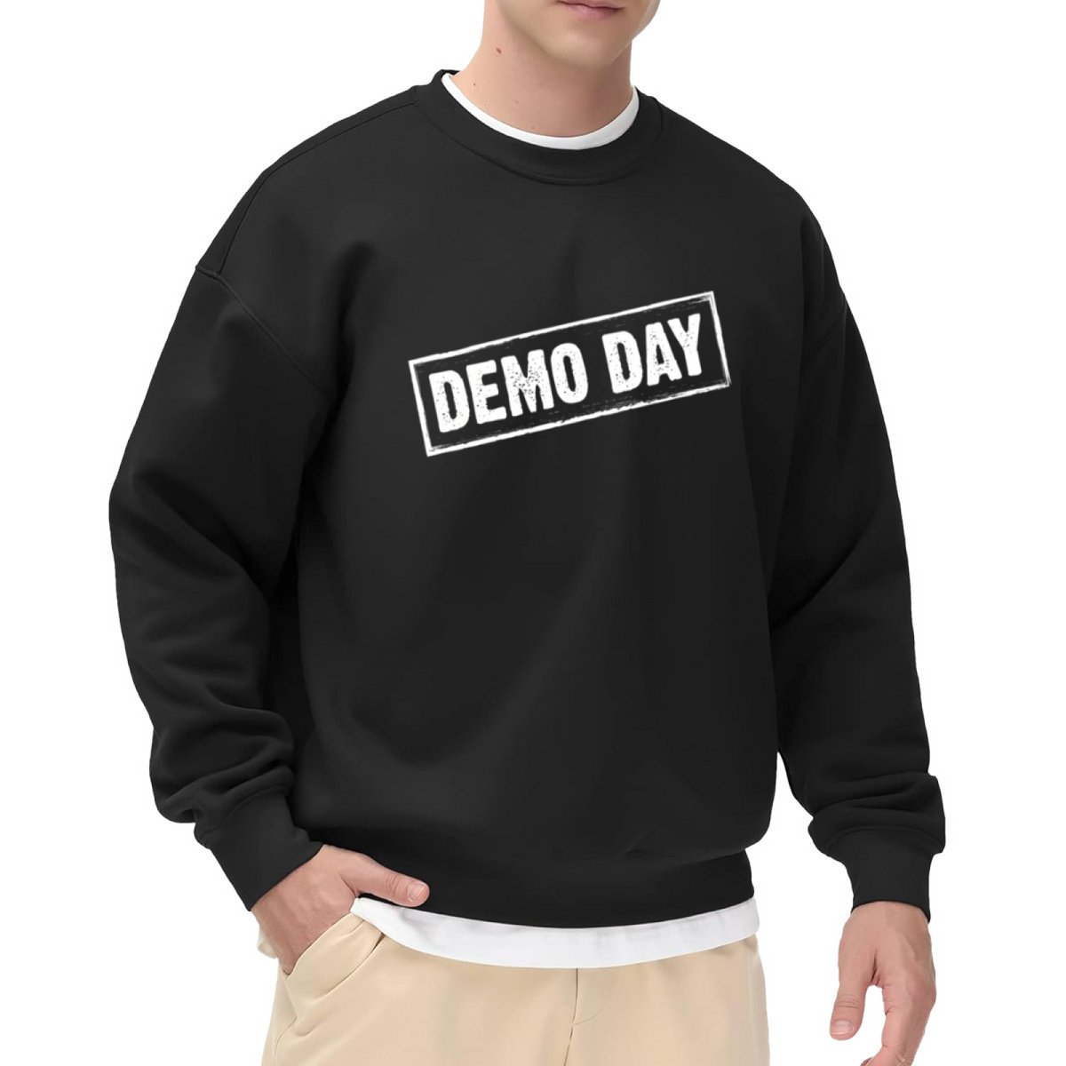 Demo Day Distressed Stamp Vintage Style Crewneck Sweatshirt
