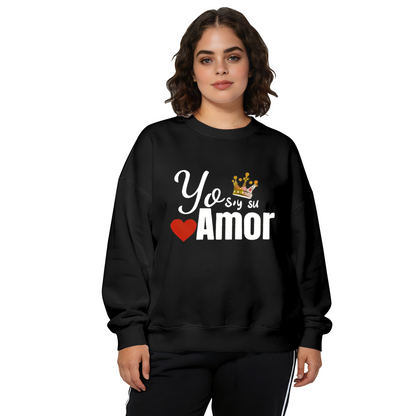Yo Soy Su Amor Spanish Romantic Crown?Heart Graphic Crewneck Sweatshirt