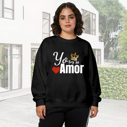 Yo Soy Su Amor Spanish Romantic Crown?Heart Graphic Crewneck Sweatshirt