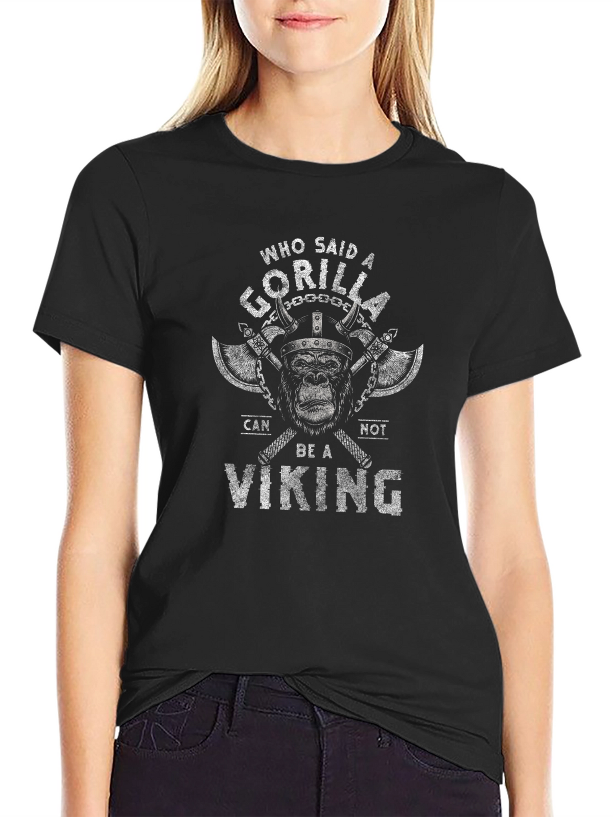 Gorilla Viking Graphic T-Shirt - Funny Novelty Tee