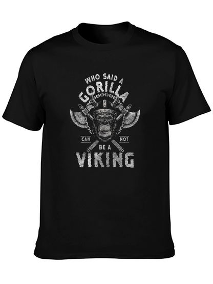 Gorilla Viking Graphic T-Shirt - Funny Novelty Tee