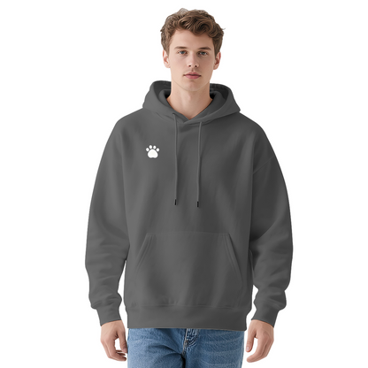 Tiny White Paw Logo Simple Navy Hoodie
